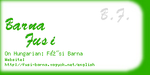 barna fusi business card